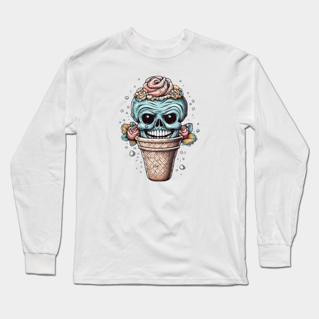 Skull ice cream Long Sleeve T-Shirt by stkUA